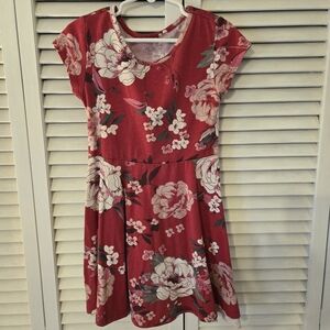 Floral Red Dress